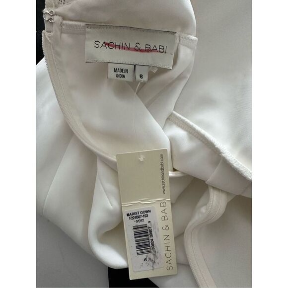 SACHIN & BABI Marist Gown - Ivory Crepe Embroidered Gown - Picture 14 of 14